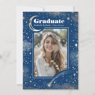 Celestial Moon and Stars Graduate Foto Abschluss Einladung