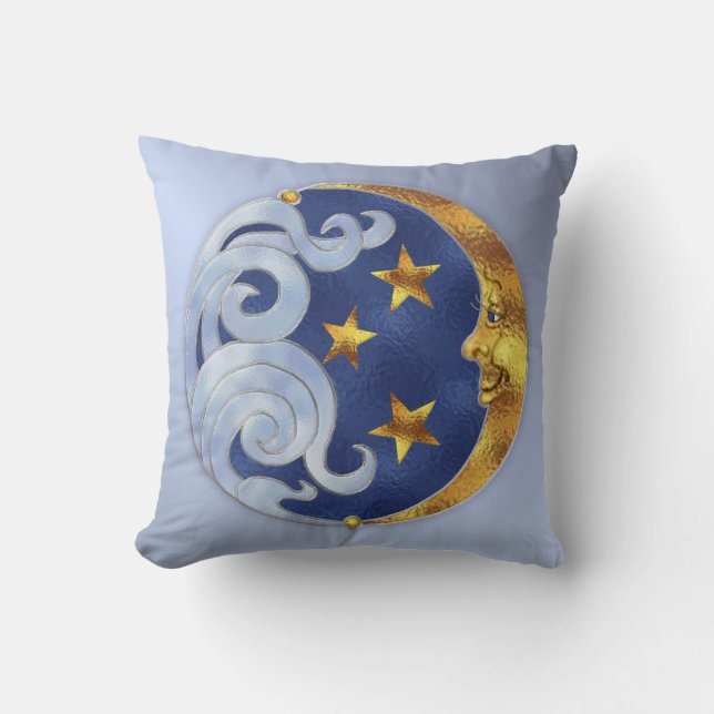 Celestial Moon and Stars Kissen (Vorderseite)