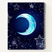 Celestial Moon and Stars Monogram Notebooks Notizblock (Rückseite)