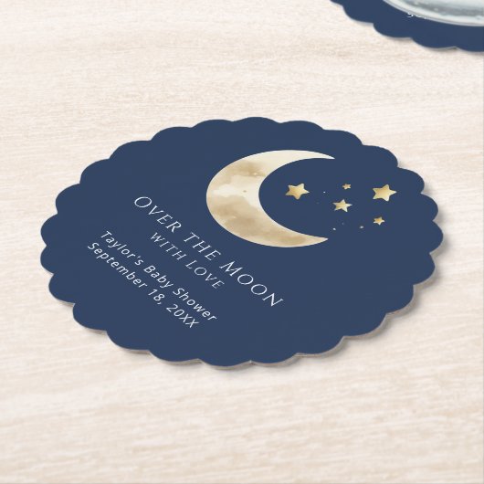 Celestial Moon and Stars Over the Moon Coaster Untersetzer (angewinkelt)