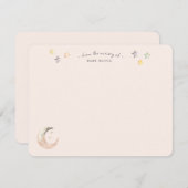 Celestial Moon and Stars Pink Baby Girl Shower Dankeskarte (Vorne/Hinten)