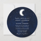 Celestial Moon and Stars Round Foto Wedding Einladung (Vorderseite)