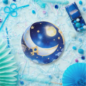 Celestial Moon and Stars Theme Boy Baby Dusche Pappteller (Party)