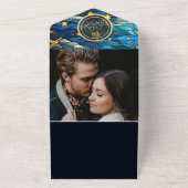 Celestial Moon and Stars Wedding All In One Einladung (Außenbereich)