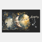 Celestial Moon and Stars "You are Phantastisch" Rechteckiger Aufkleber (Vorderseite)