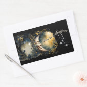 Celestial Moon and Stars "You are Phantastisch" Rechteckiger Aufkleber (Umschlag)