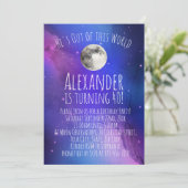 Celestial Moon Astronomie 40. Geburtstag Party Einladung (Stehend Vorderseite)