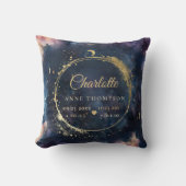 Celestial Moon Birth Stats Keepake Navy Kinderzimm Kissen (Vorderseite)