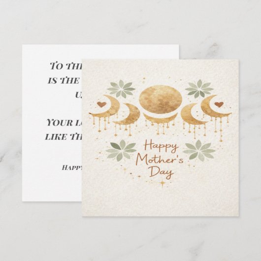 Celestial Moon Boho Mother's Day Card Karte (Vorne/Hinten)