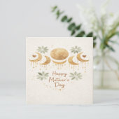 Celestial Moon Boho Mother's Day Card Karte (Stehend Vorderseite)