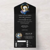 Celestial Moon Bridal Pärchen Silhouette Sterne All In One Einladung (Innen Boden)