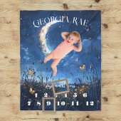 Celestial Moon & Butterfly Baby Milestone Fleecedecke