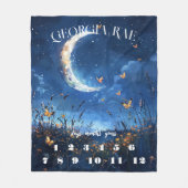 Celestial Moon & Butterfly Baby Milestone Fleecedecke (Vorderseite)