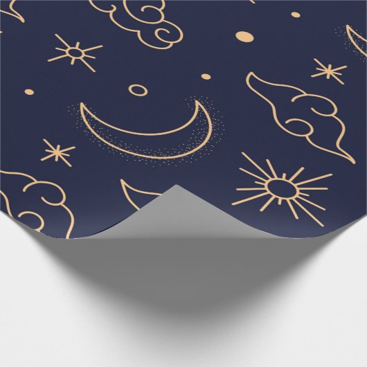 Celestial Moon & Cloud Wrapping Paper Geschenkpapier (Ecke)