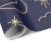 Celestial Moon & Cloud Wrapping Paper Geschenkpapier (Rolleneckpunkt)