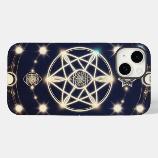 Celestial Moon Cycle Mandala – Sacred Geometry Case-Mate iPhone Hülle (Rückseite (Horizontal))