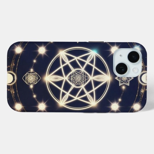 Celestial Moon Cycle Mandala – Sacred Geometry Case-Mate iPhone Hülle (Rückseite (Horizontal))