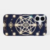 Celestial Moon Cycle Mandala – Sacred Geometry iPhone 16 Hülle (Rückseite (Horizontal))