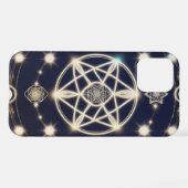 Celestial Moon Cycle Mandala – Sacred Geometry iPhone Hülle (Rückseite (Horizontal))