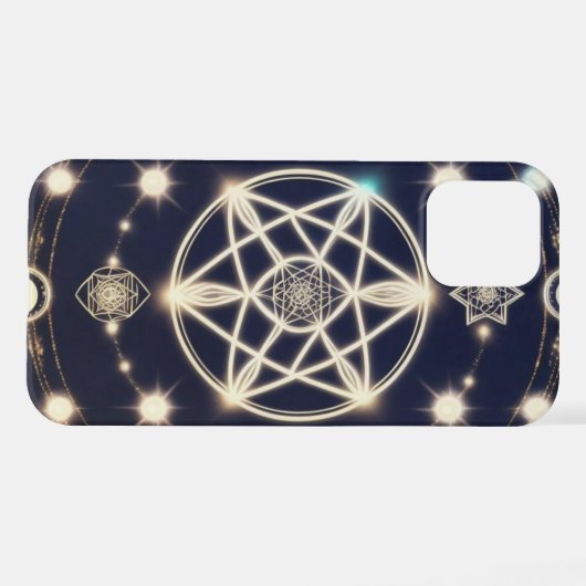 Celestial Moon Cycle Mandala – Sacred Geometry iPhone Hülle (Rückseite (Horizontal))