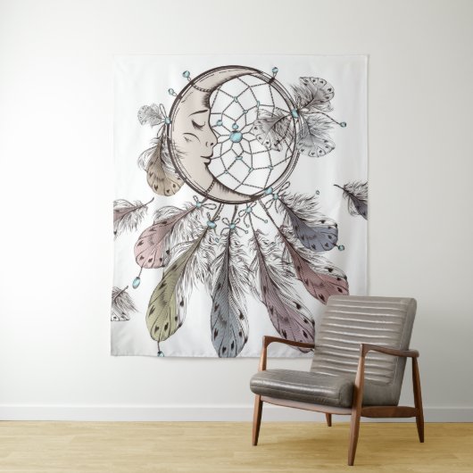 Celestial Moon Dreamcatcher Wandteppich (Beispiel)