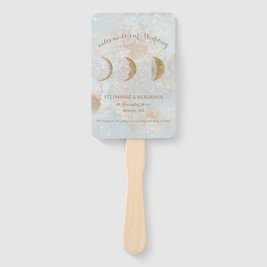 Celestial Moon Elegant Hochzeitsprogramm Fächer (Vorderseite)