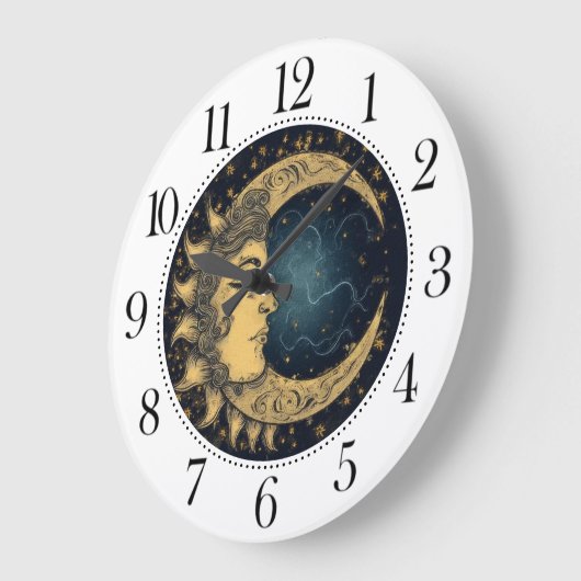 Celestial Moon Face Große Wanduhr (Winkel)