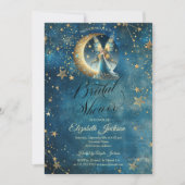 Celestial Moon Fairy Stars Bridal Shower Einladung (Vorderseite)