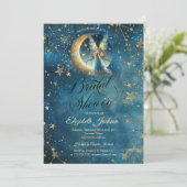 Celestial Moon Fairy Stars Bridal Shower Einladung (Stehend Vorderseite)