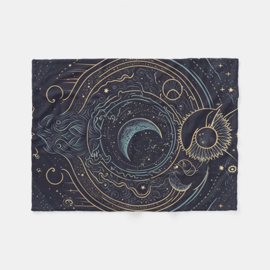 Celestial Moon Fleecedecke (Vorderseite (Horizontal))