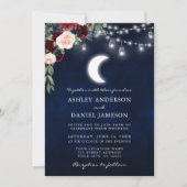 Celestial Moon Floral Jar Lights Foto Hochzeit Einladung (Vorderseite)