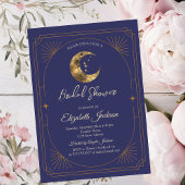 Celestial Moon Frame Violet Bridal Shower Einladung