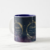 Celestial Moon Geschenk Geburtsstaten Keepake Navy Zweifarbige Tasse (Vorderseite Links)