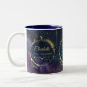 Celestial Moon Geschenk Geburtsstaten Keepake Navy Zweifarbige Tasse (Links)