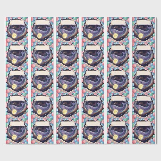 Celestial Moon Gift Wrapping Paper Geschenkpapier (Flach)