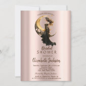 Celestial Moon Girl Rose Gold Brautparty Einladung (Vorderseite)