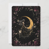 Celestial Moon, Girl, Stars Blume Brautparty Einladung (Rückseite)