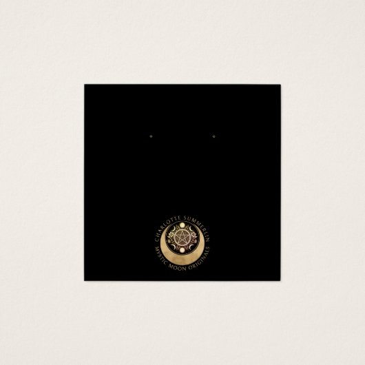 Celestial Moon Gold Black Earring Display Cards (Vorderseite)