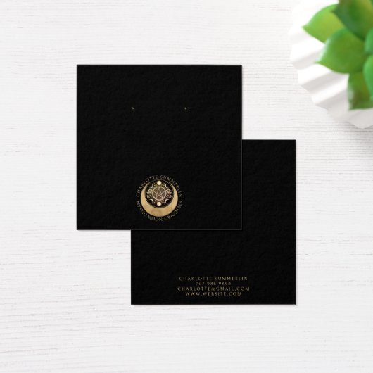 Celestial Moon Gold Black Earring Display Cards (Schreibtisch)