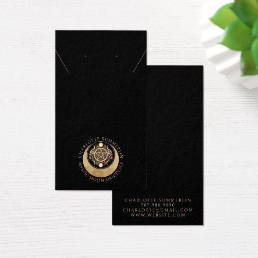 Celestial Moon Gold Black Earring Necklace Display (Schreibtisch)