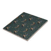 Celestial Moon Gold Starry Night Pattern (2) Fliese (Seite)