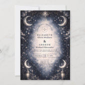 Celestial Moon Gothic Wedding Einladung (Vorderseite)
