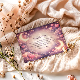 Celestial Moon Hearts Valentine Party Dankeskarte