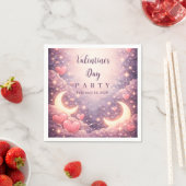 Celestial Moon Hearts Valentine Party Serviette (Beispiel)