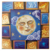 Celestial Moon Keramik Tile Fliese (Vorderseite)