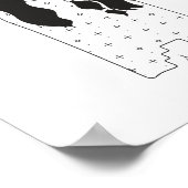 Celestial Moon Maiden Black and White Print Poster (Ecke)