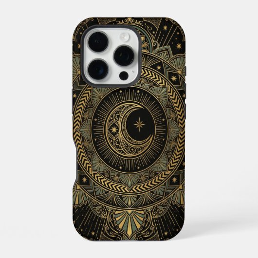 Celestial Moon Mandala | Art Hülle für iPhone 16 P iPhone 16 Pro Hülle (Rückseite)