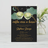 Celestial Moon Matcha made in Heaven Brautparty Einladung (Stehend Vorderseite)