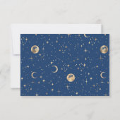 Celestial Moon Navy Blue Save the Date (Rückseite)