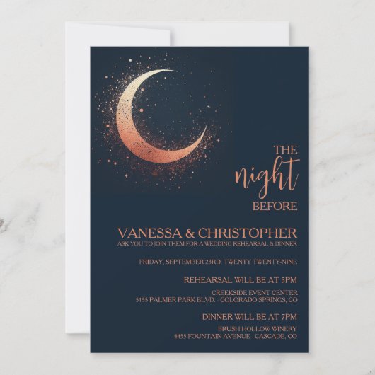 Celestial Moon Night Before Wedding Probe Einladung (Vorderseite)